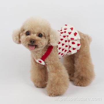 2021 تصميم القلب الكلب للحيوانات الأليفة الربيع فستان الصيف
